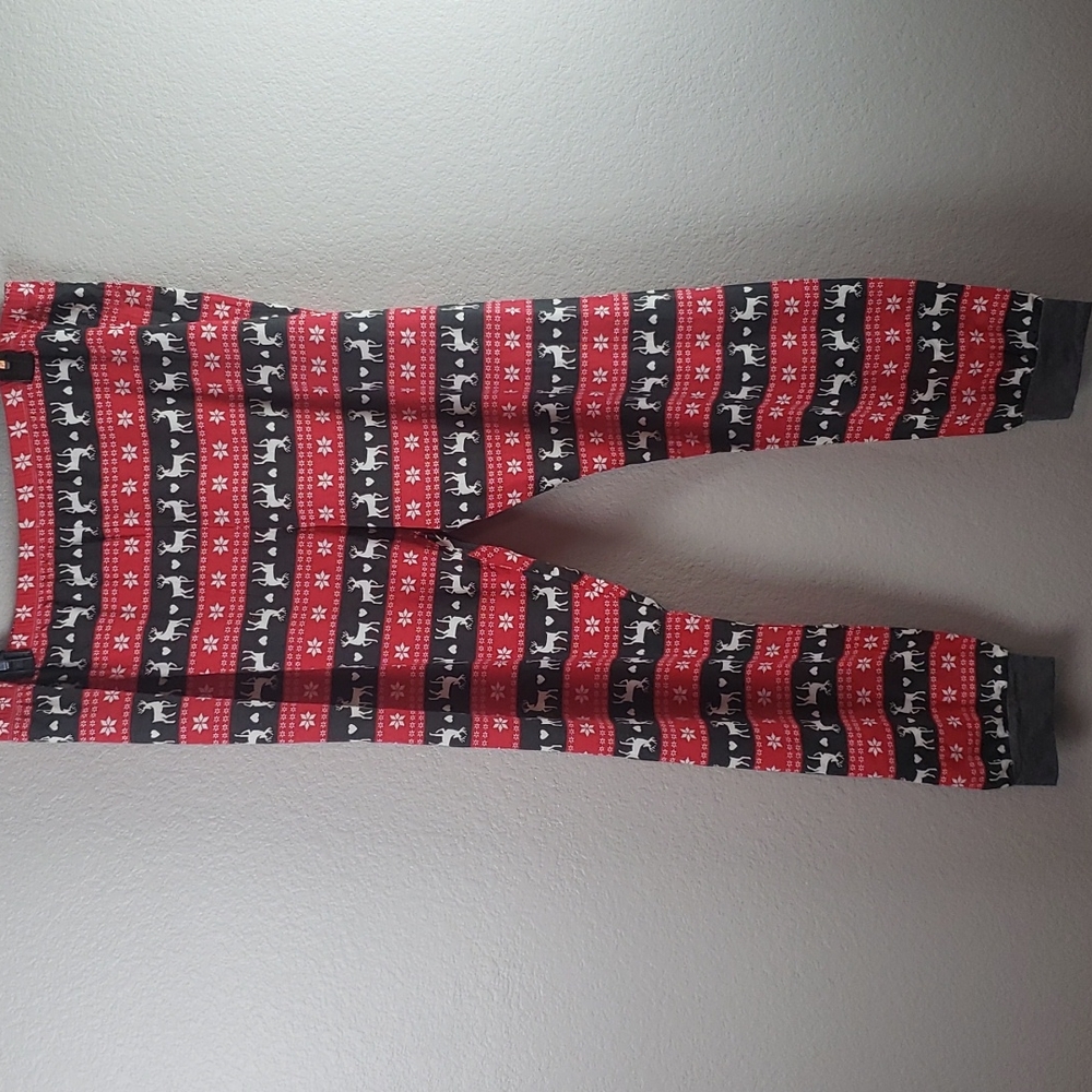 Women's Pajamas bottoms with Heart and Reindeer Holiday Print Sz XXXL